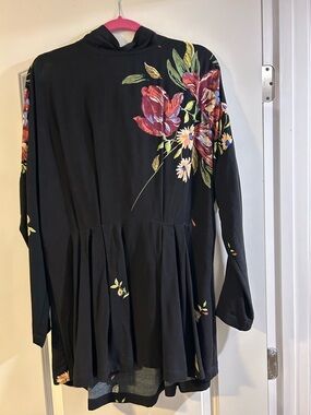 Free People black flowered mini dress